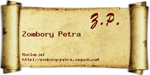 Zombory Petra névjegykártya